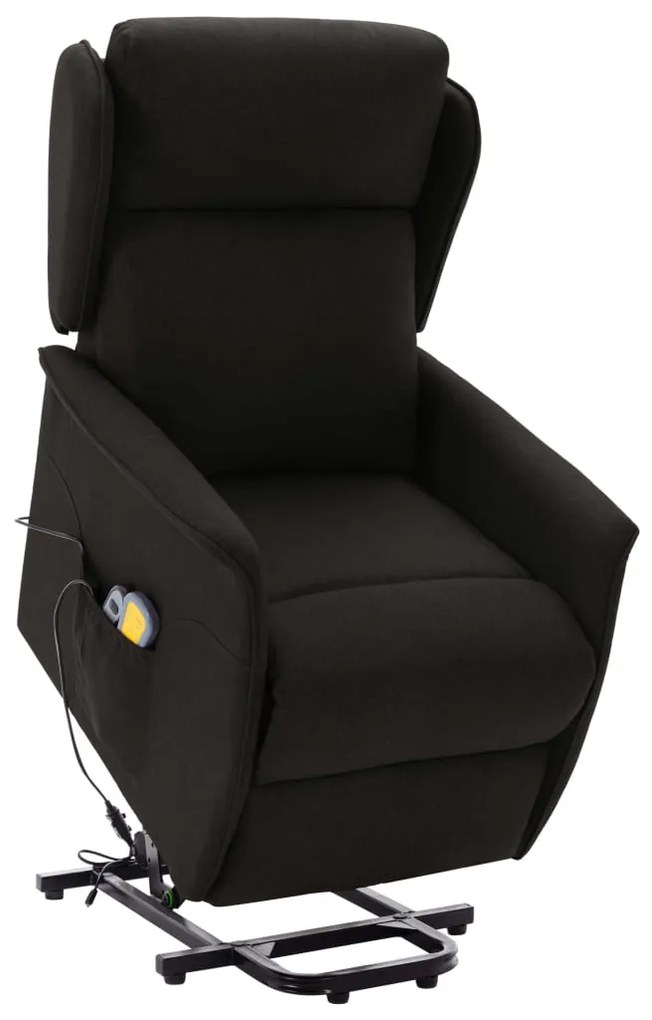 vidaXL Poltrona de massagens elevatória tecido preto