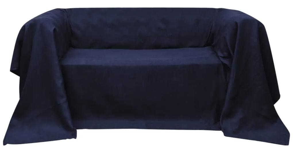 Manta de sofá em microfibra azul marinho 210 x 280 cm