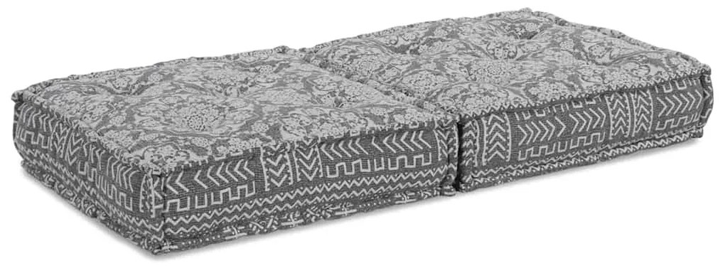 vidaXL Puff Modular Cinza Claro 70x70x36 Têxtil