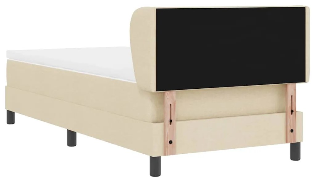 Cama Box Spring com Colchão Creme 100x200 cm Tecido