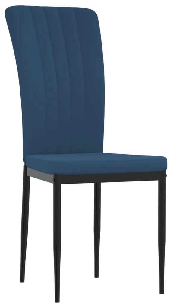 Cadeiras de jantar 2 pcs veludo azul