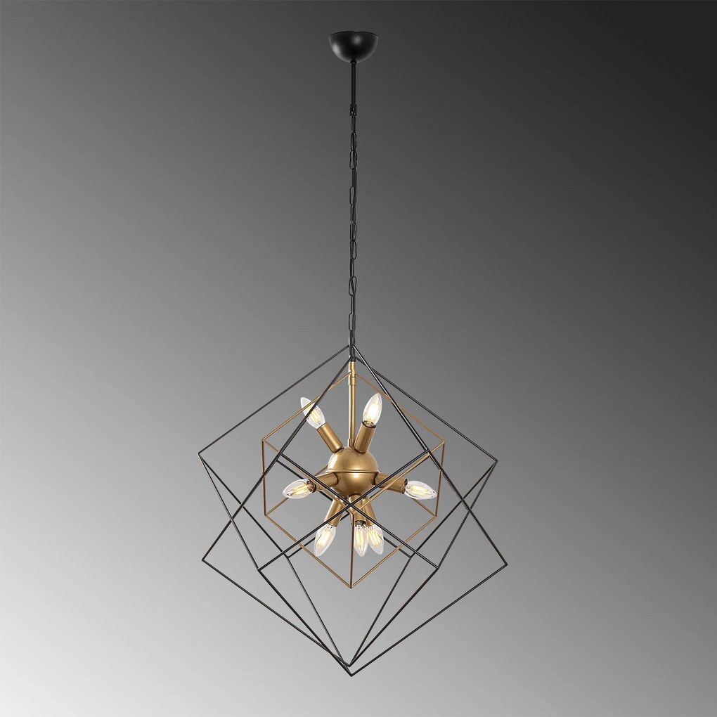 Chandelier Till – Preto Antigo – 62 x 62 x 125 cm