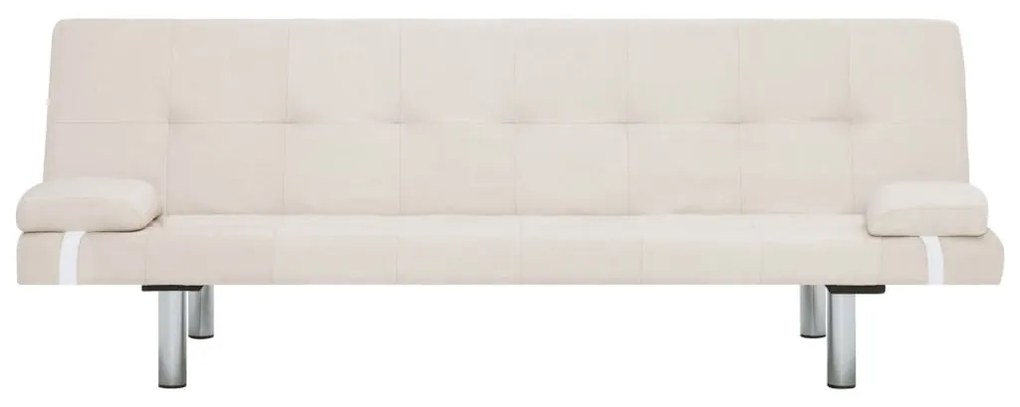 Sofá Cama Vivian - Cor Creme - Em Tecido, Estrutura em Madeira, Pernas
