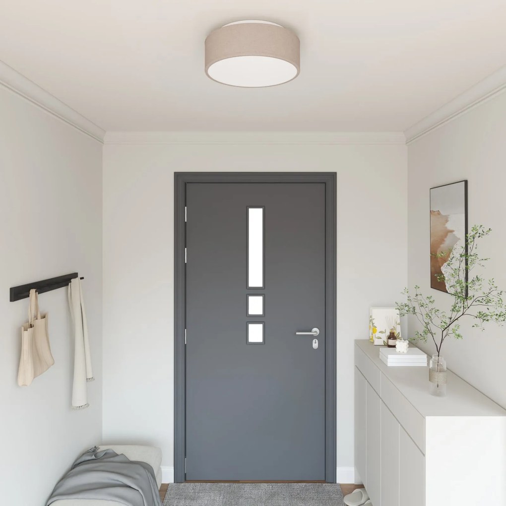 Luzes de Teto Embutidas Taupe Ø 38 cm Tecido E27