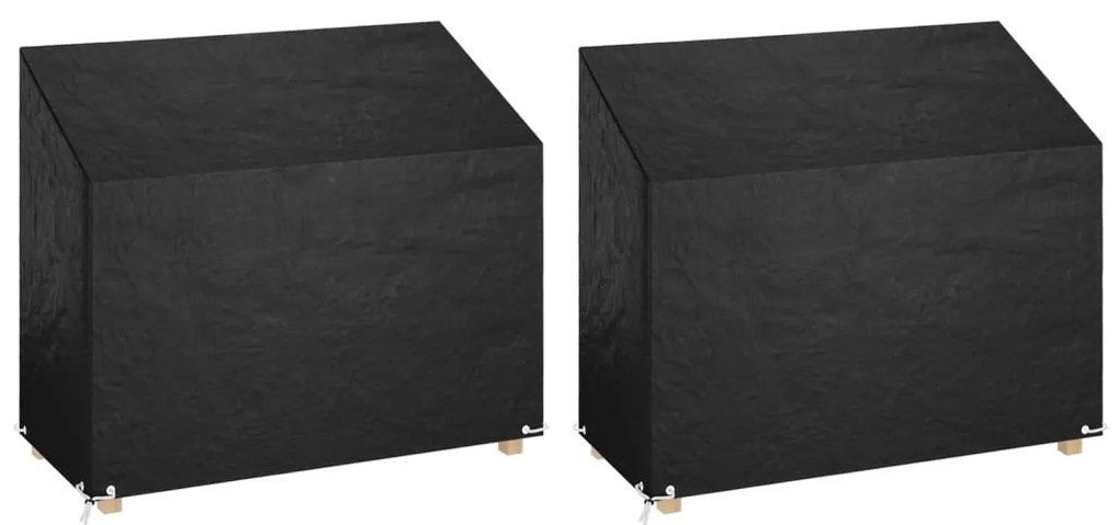 Capas p/ banco jardim 2 pcs 8 ilhós 160x70x70/88 cm polietileno