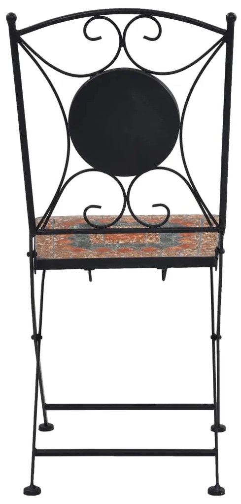 3 pcs conjunto bistro mosaico azulejos cerâmica laranja/cinza