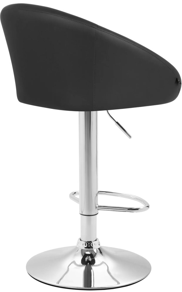 Banco de bar Miami em couro sintético e com estrutura cromada 55 x 86-106 x 51 cm Preto