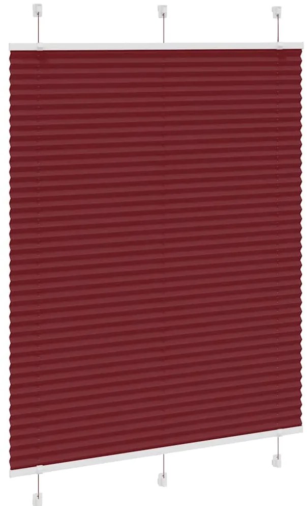 Plissado Cego Bordéus Vermelho 110x150 cm Largura Tecido
