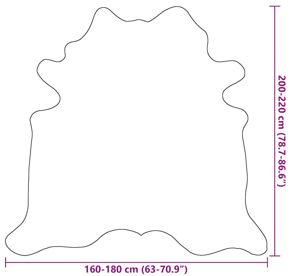 Tapete em couro de vaca genuíno 180x220 cm castanho e branco
