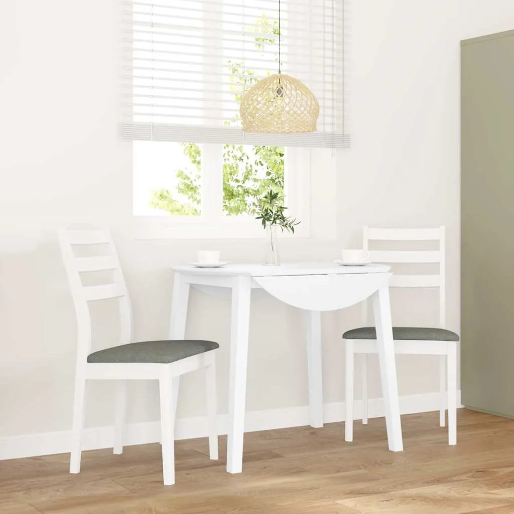 vidaXL Cadeiras de jantar com almofadões 2 pcs madeira maciça branco