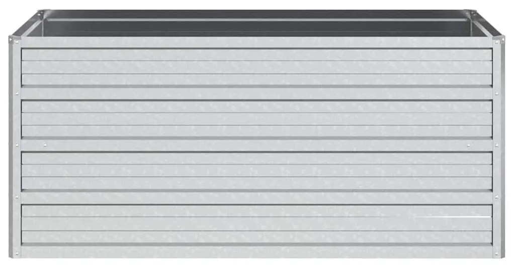 Canteiro elevado de jardim 100x40x45cm aço galvanizado prateado
