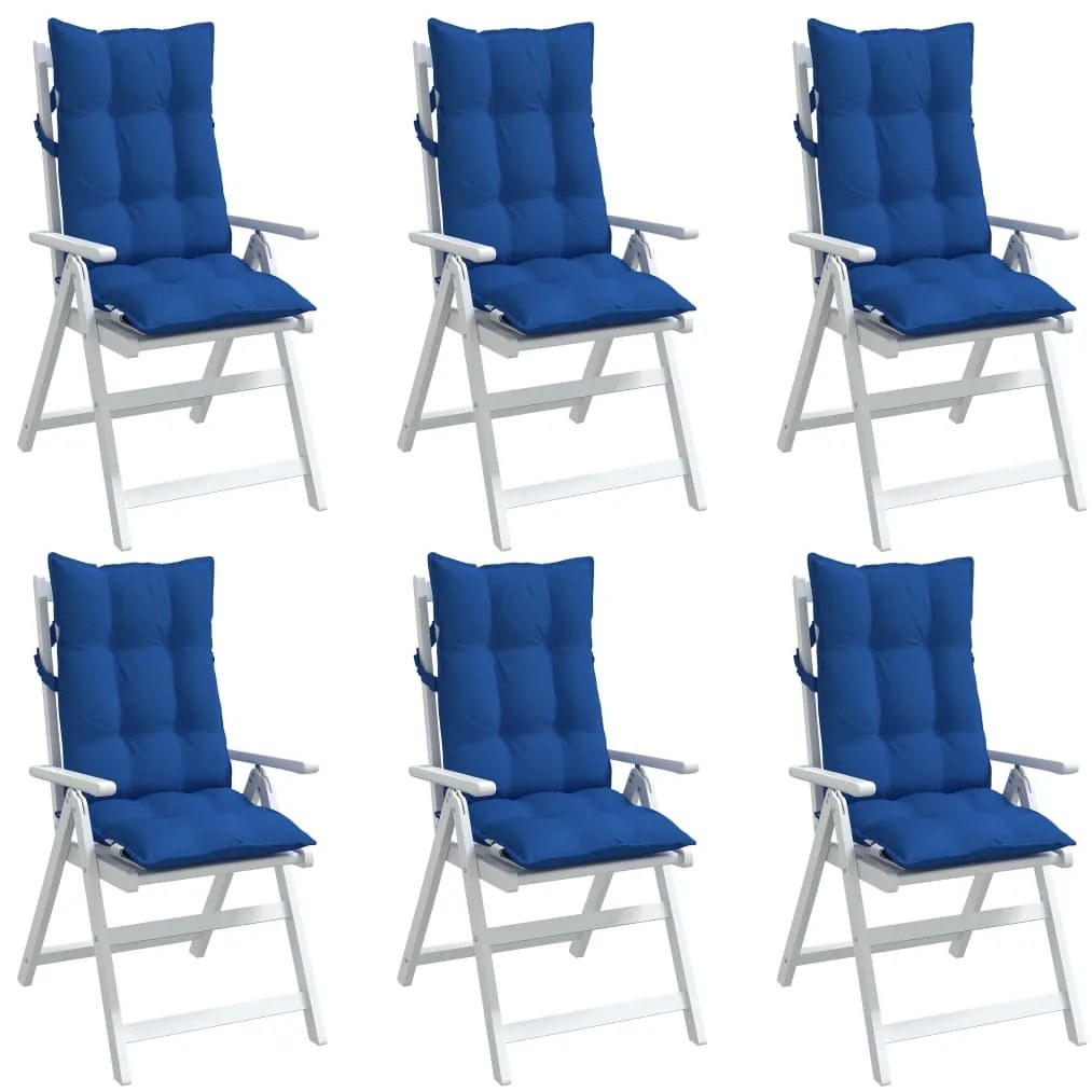 Almofadões cadeira encosto alto 6 pcs tecido oxford azul real