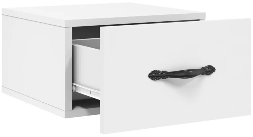 Mesas de cabeceira montagem na parede 2 pcs 35x35x20 cm branco