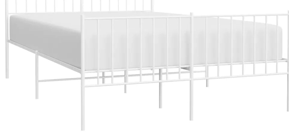 Estrutura de cama com cabeceira e pés 120x200 cm metal branco