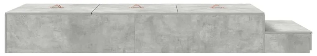 Cama com Arrumação Cinza Concreto 100x200 cm