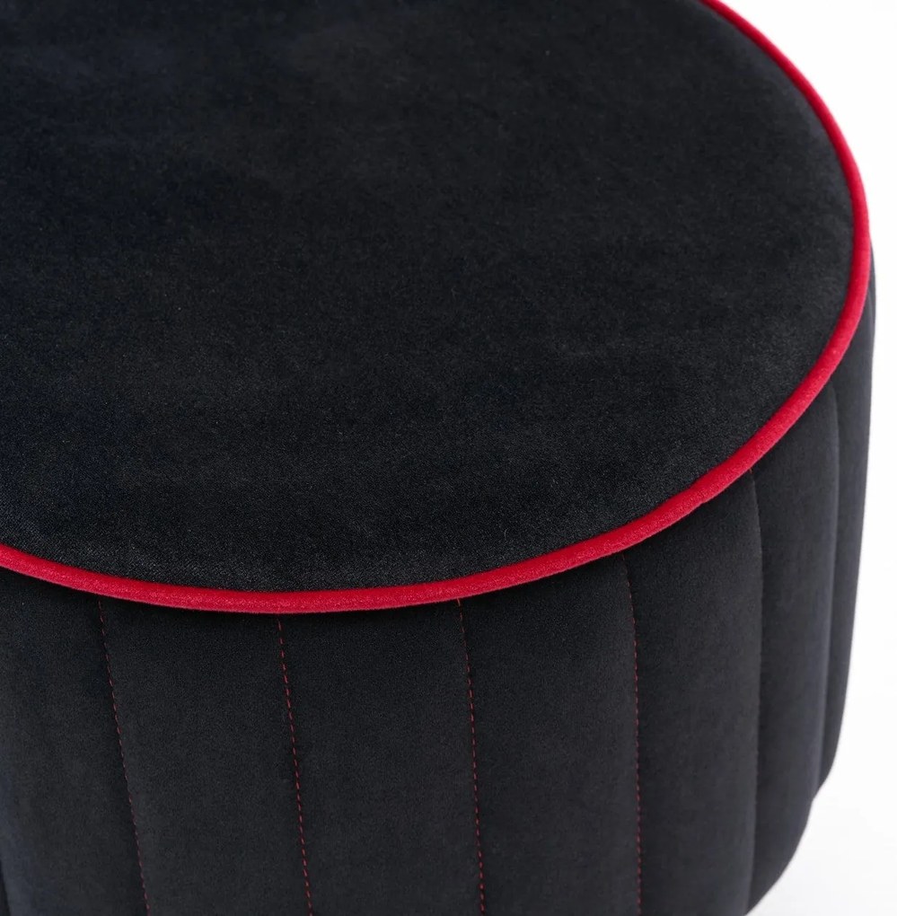 **** Pouffe Lindy – Anthracite &amp; Rosa – 40x40x40 cm

**