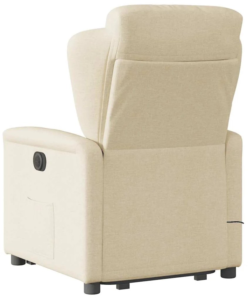 Poltrona elevatória de massagens tecido cor creme