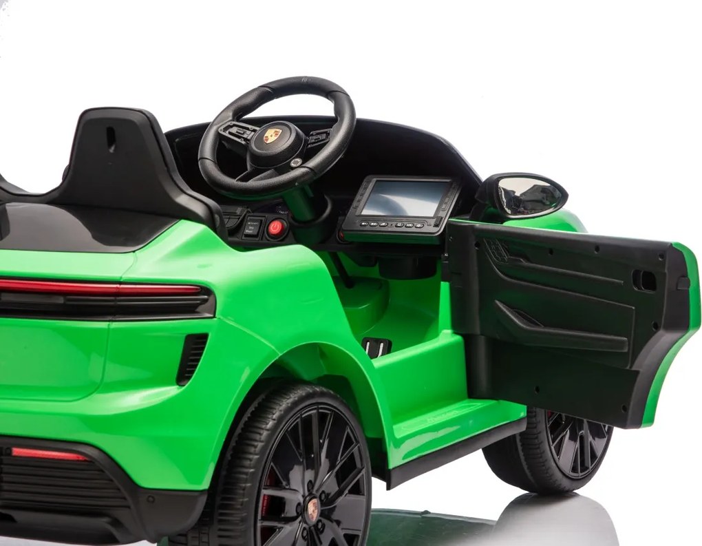 Carro elétrico para Crianças 2 a 6 anos 12V 4x4 Porsche Macan, Rodas de espuma EVA, Controle remoto Verde