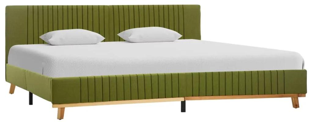 286641 vidaXL Estrutura de cama 160x200 cm tecido verde