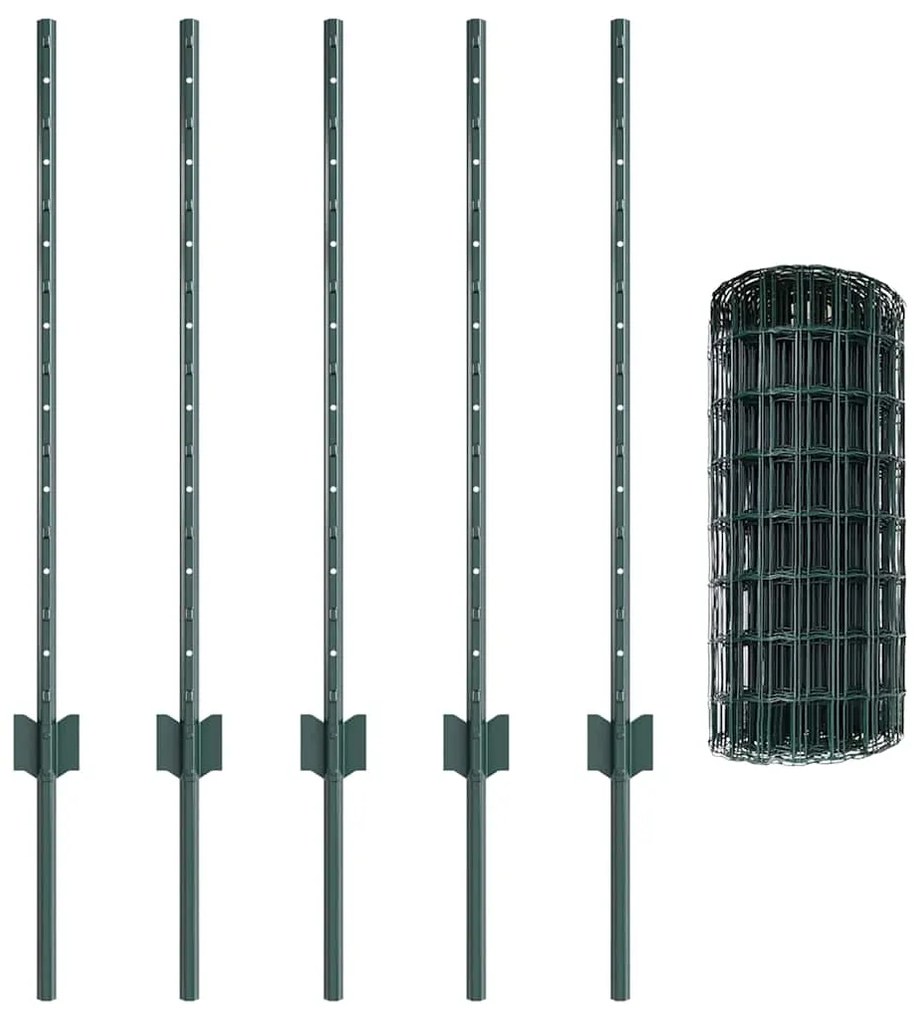 Conjunto de Cerca Rústica Conjunto de 2 Verde Aço Durável