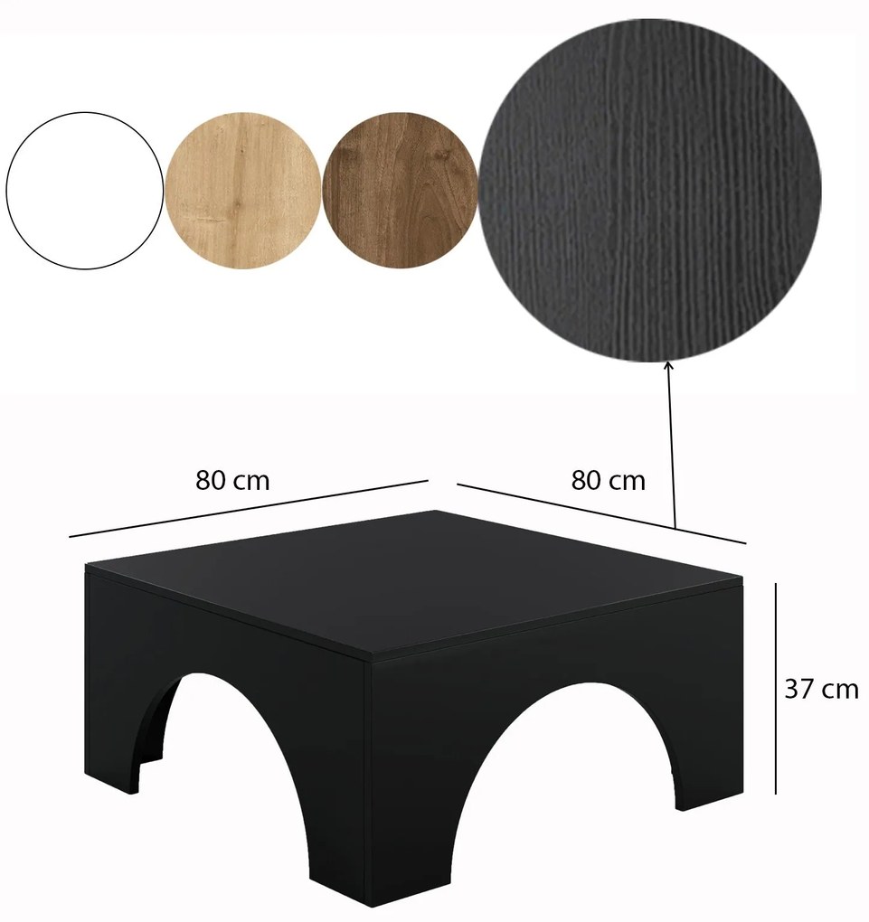 Mesa de Café Collesium - Preta - 80x37x80cm
