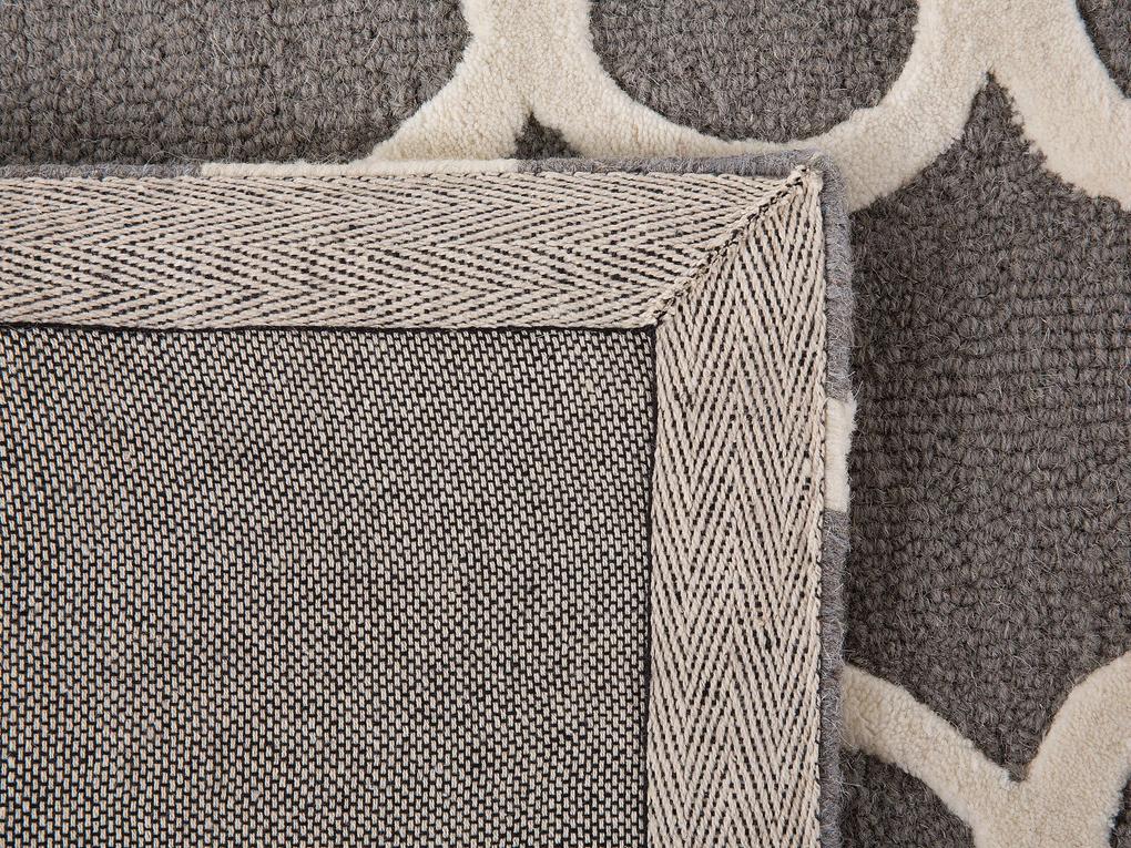 Tapete de lã cinzenta 160 x 230 cm ZILE Beliani