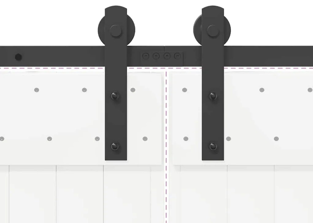 Kit de ferragens para porta deslizante 400 cm aço preto