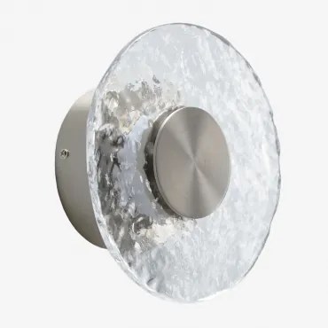 Aplique De Parede Ø20 Cm Led Em Vidro E Ferro Lorenzo Cinzento Escovado - Sklum