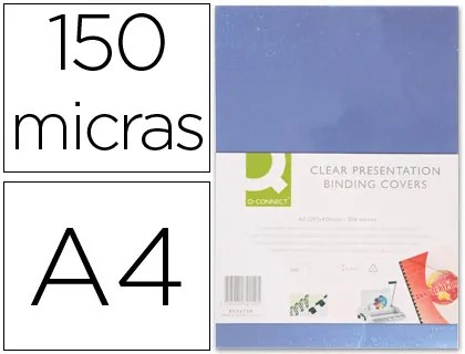 Capa de Encadernação Q-connect Pvc Din A4 Incolor 150 Microns Pack de 100 Unidades