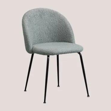 Pack de 4 Cadeiras de Jantar em Chenille Kana Design Tropa & Negro - Sklum