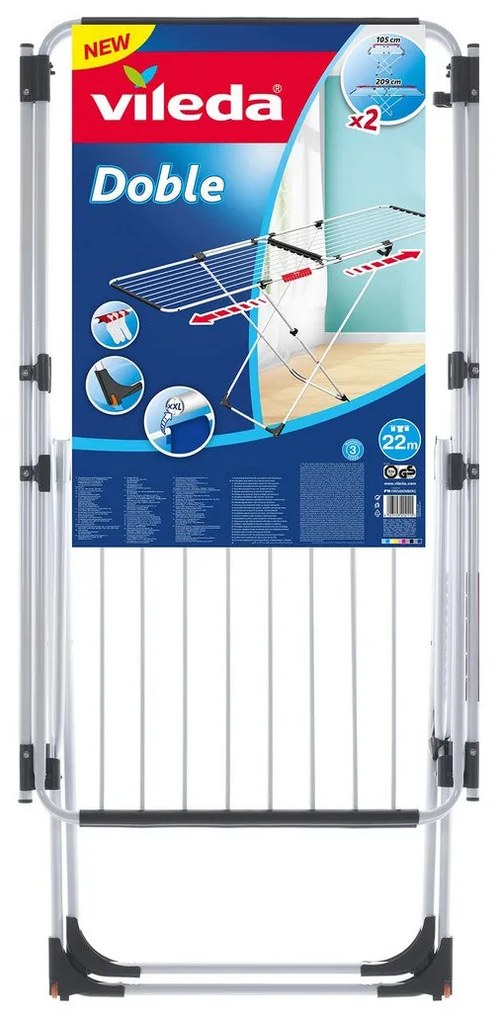 Estendal Vileda 209 x 60 x 97 cm Extensível Duplo