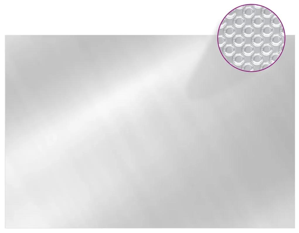 Película p/ piscina PE solar flutuante retangular 6x4m prateado