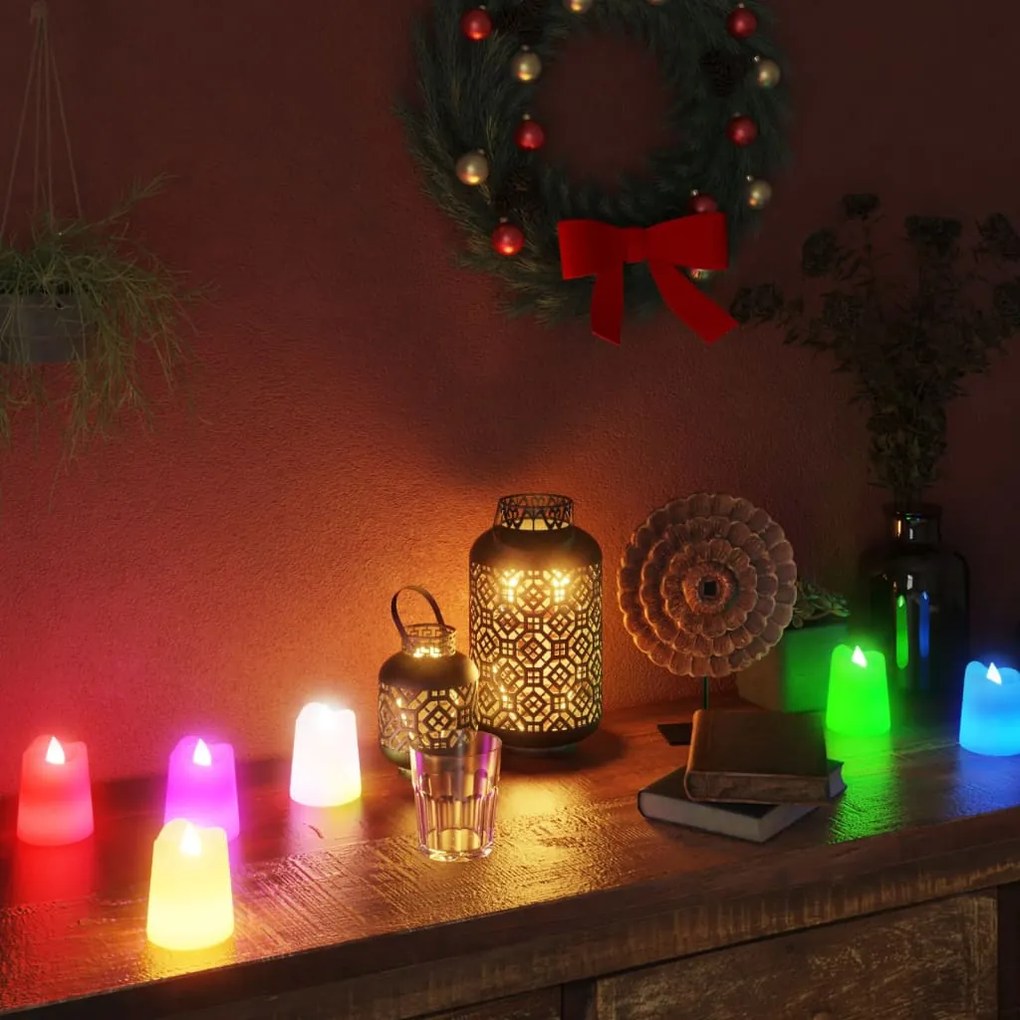 335812 vidaXL Velas pequenas LED sem chama 100 pcs colorido