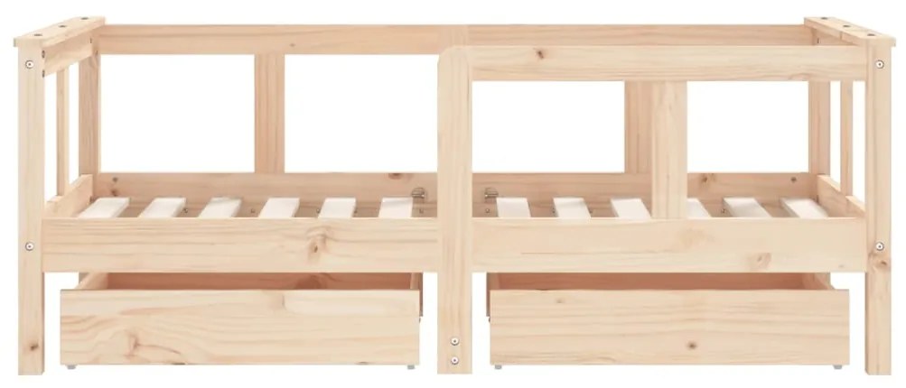 Estrutura de cama infantil c/ gavetas 70x140 cm pinho maciço