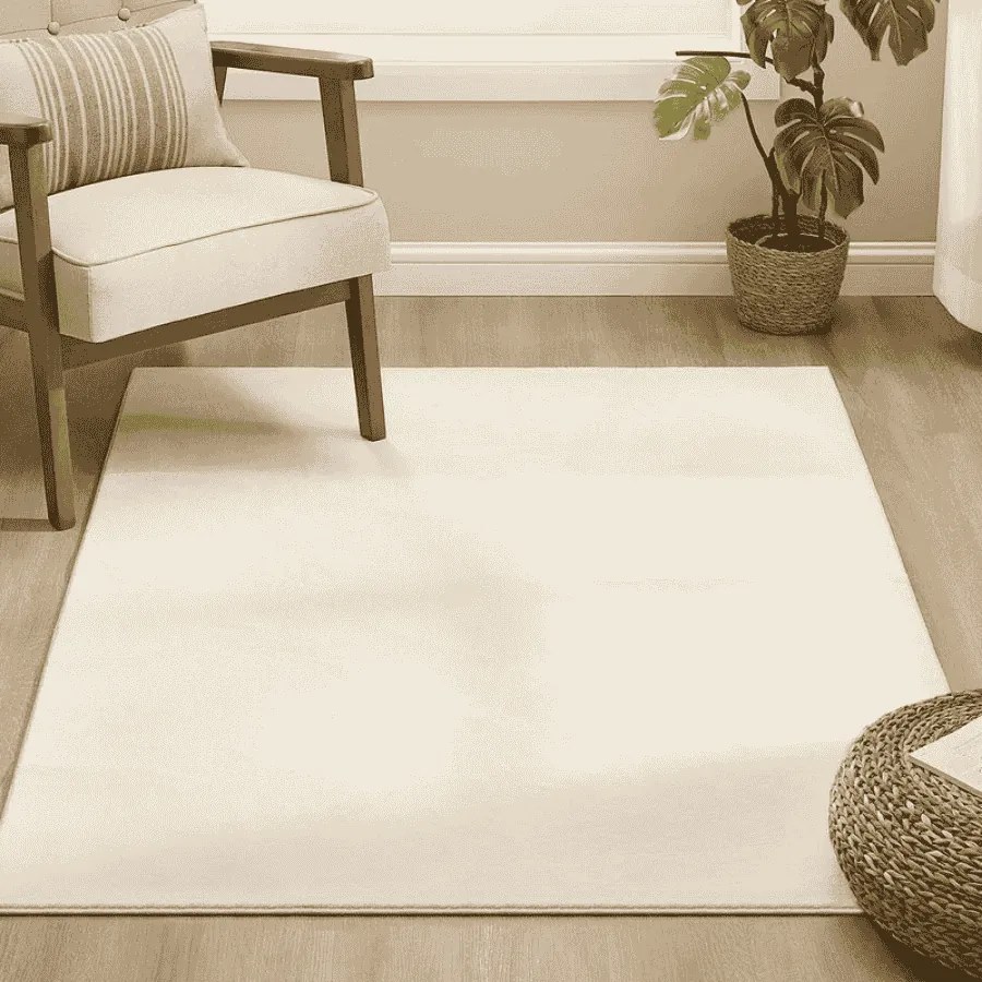 Tapete para sala de estar antiderrapante 120 x 170 cm bege cappuccino