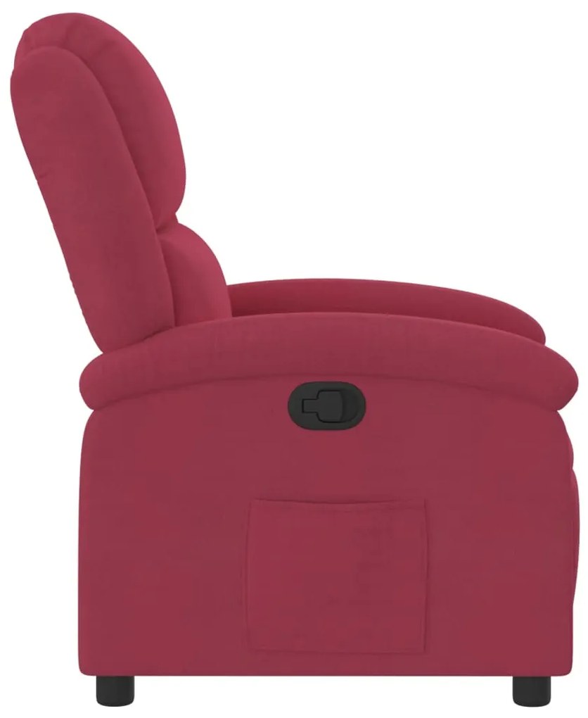 Poltrona reclinável veludo vermelho tinto