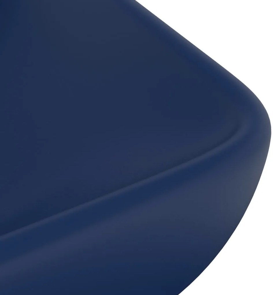 Lavatório luxuoso retangular 71x38 cm cerâmica azul-escuro mate