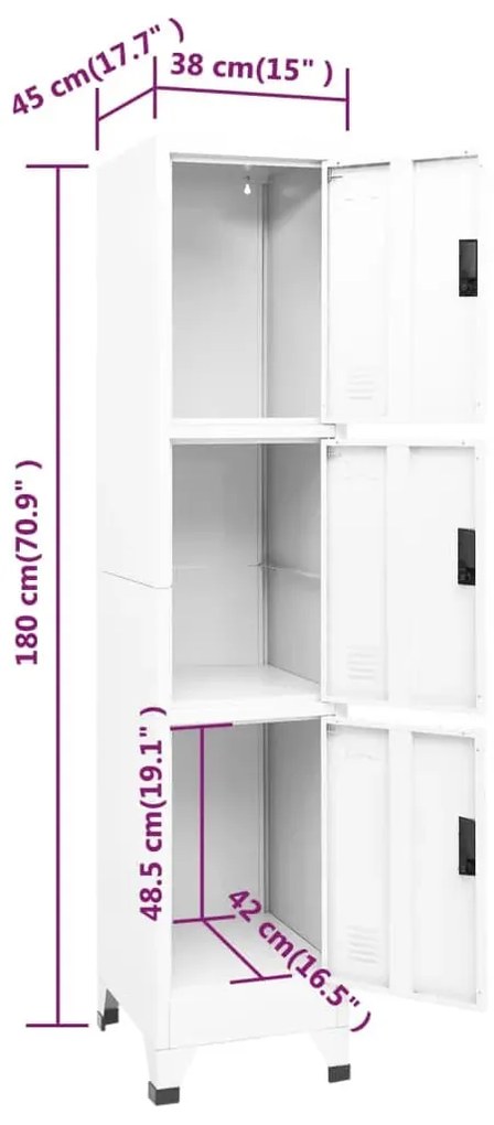 Cacifo 38x45x180 cm aço branco