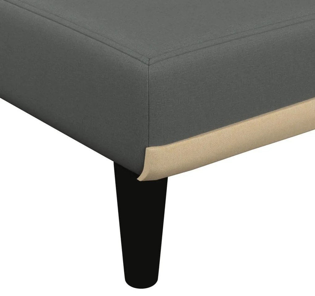 Sofá-cama Chaise Longue 260x140x70 cm tecido cinzento-escuro