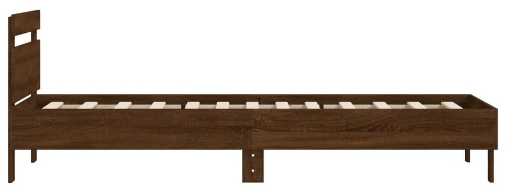 Cama sem colchão com cabeceira 100x200 cm carvalho castanho
