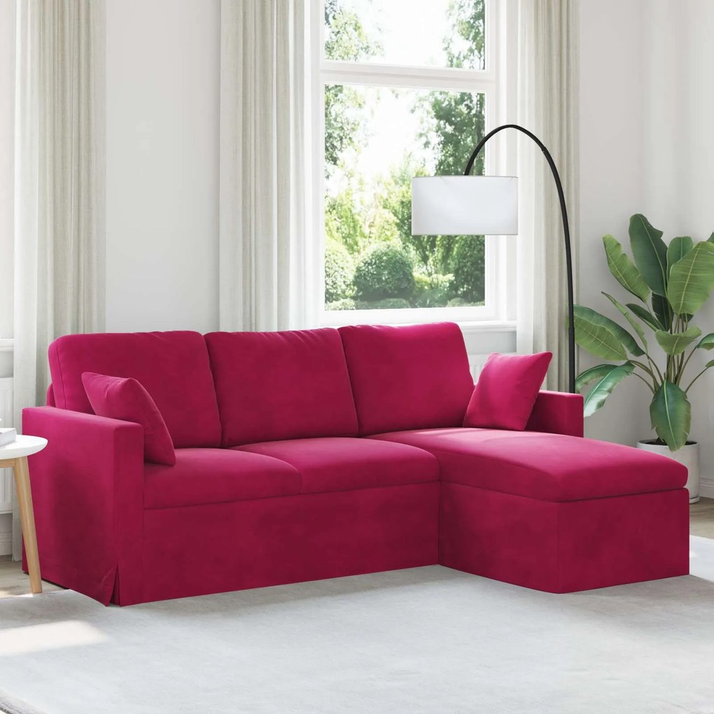 vidaXL Sofá Vinho Vermelho 198 x 134 x 80 cm Veludo