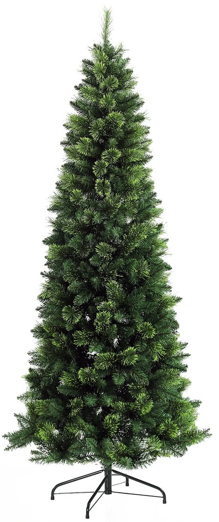 HOMCOM Árvore de Natal Artificial 180 cm Árvore de Natal com 648 Ramos Fácil de Montar e Base Desmontável de Aço Ø70x180 cm Verde