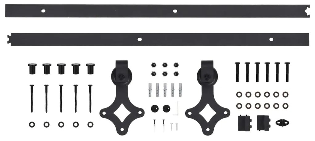 Kit de ferragens para porta deslizante SKIEN 200 cm aço preto