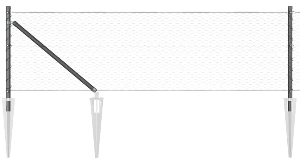 Cerca Hexagonal vidaXL Cinza 0.6x25 m Aço