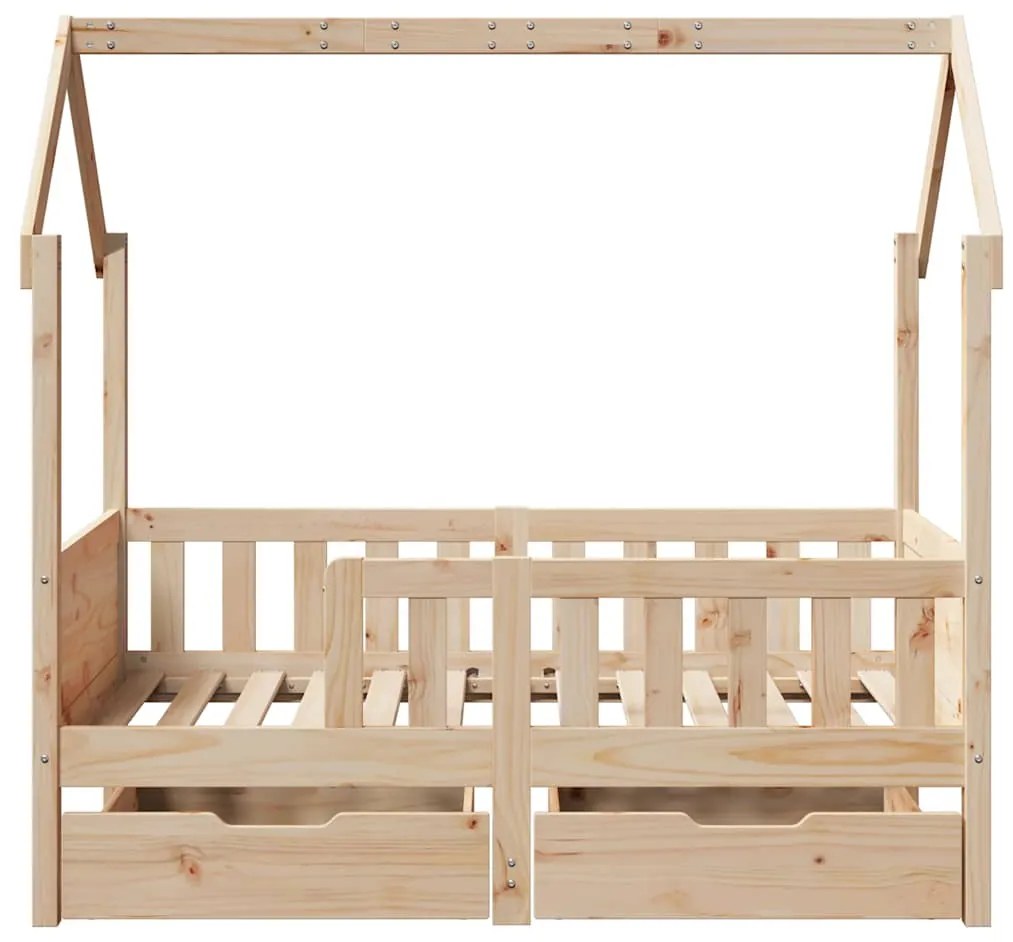 Estrutura de cama infantil c/ gavetas 80x170 cm pinho maciço