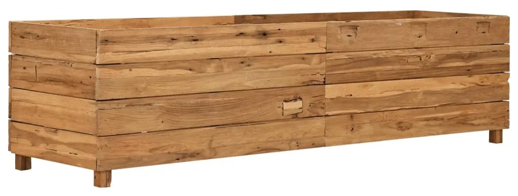 Vaso/floreira 150x40x38 cm madeira de teca reciclada e aço