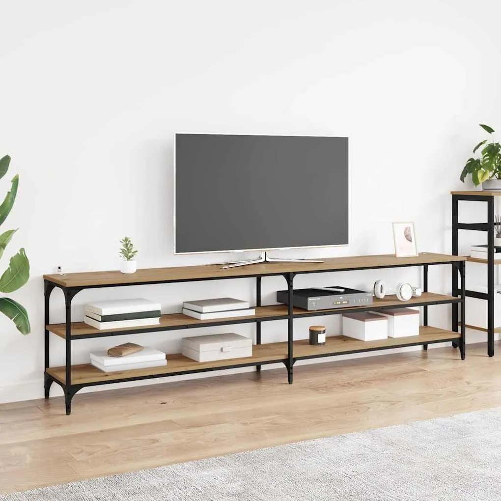 vidaXL Gabinete para TV Carvalho Artesanal 200 x 30 x 50 cm