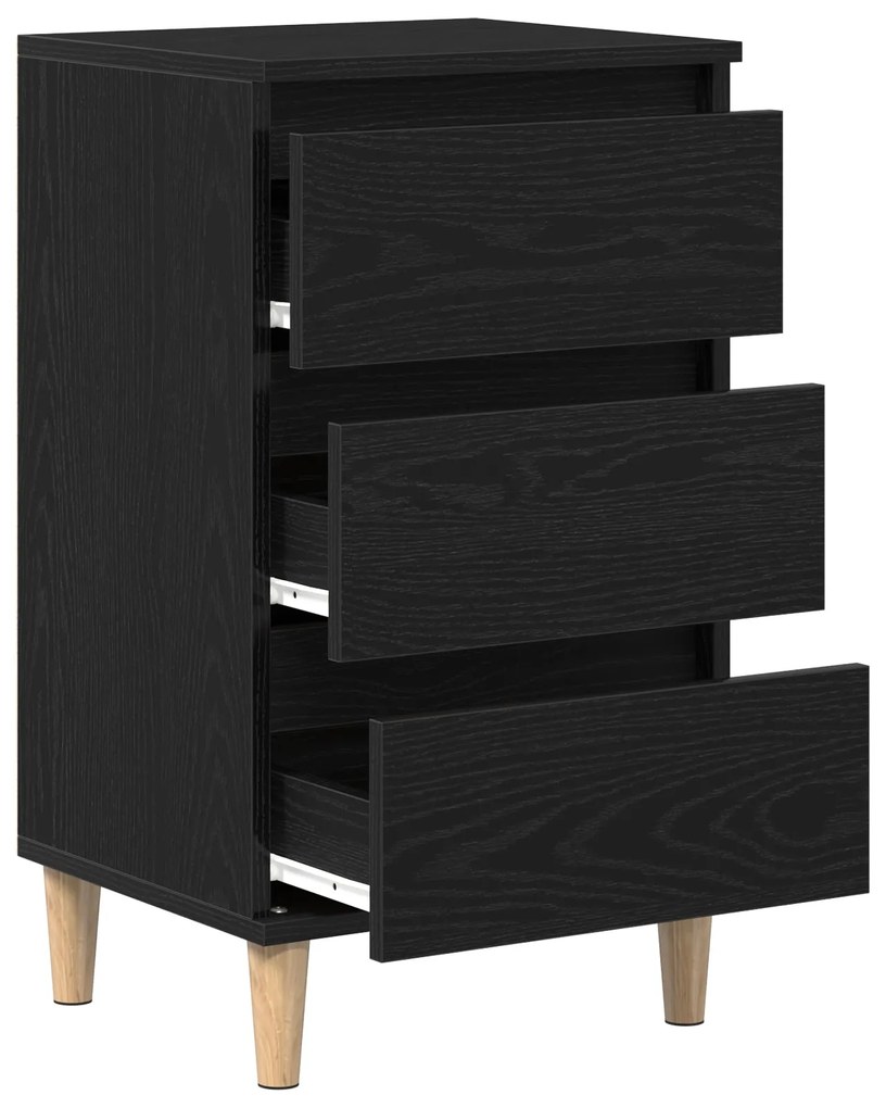 Mesa de Cabeceira vidaXL Preto Carvalho 40x35x70 cm Madeira Derivada