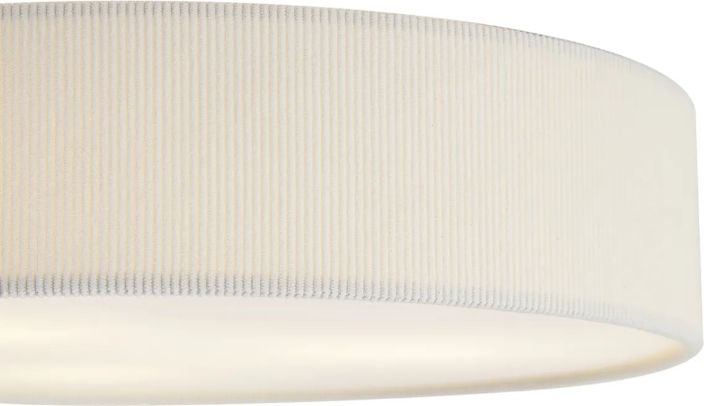 Plafon moderno branco com abajur de veludo 46cm 3-luzes - Luz