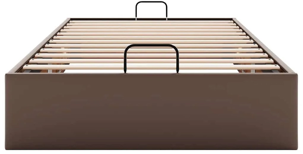 Estrutura de cama otomana sem colchão 100x200 cm castanho